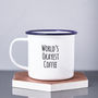 Personalised 'Cup Of Coffee' Enamel Mug, thumbnail 3 of 3