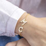 Personalised Double Pearl Initial Bracelet, thumbnail 4 of 7