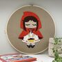Little Red Riding Hood Punch Needle Hanging Wall Decor, thumbnail 2 of 3