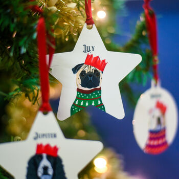 Personalised Party Dog Breed Christmas Decoration, 11 of 12