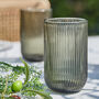 Palermo Set Of Four Grey Ribbed Highball Tumblers, thumbnail 3 of 5