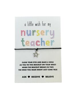 Nursery Teacher Wish Bracelet | Gift For Nursery Teacher, 7 of 8