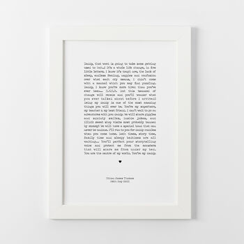 Newborn Letter To New Daddy Print, 4 of 6