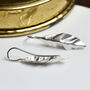Handmade Textured Sterling Silver Leaf Earrings, thumbnail 6 of 9