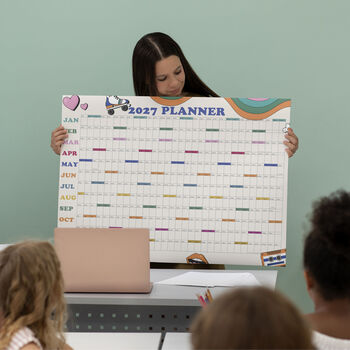 Retro Inspired 2027 Year Wall Planner | Whole Year Calendar, 7 of 12