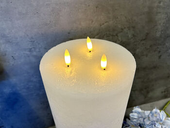 30cm Xl White LED Pillar Candle – Real Wax, 4 of 12