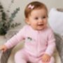 Personalised Gift Baby Zip Romper | Embroidered Name Or Animals, thumbnail 1 of 12