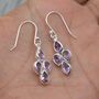 Amethyst Sterling Silver Earrings: February Birthstone, thumbnail 7 of 8