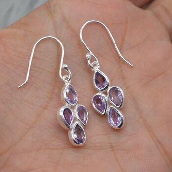 Amethyst Sterling Silver Earrings: February Birthstone, 7 of 8