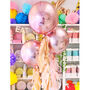 Rose Gold Orbs With Blush Tails Inflated Balloons, thumbnail 2 of 2