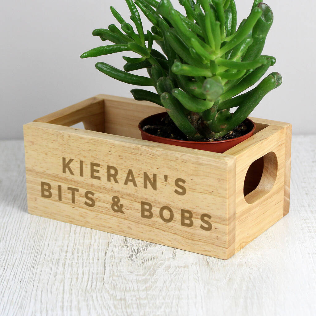 Personalised Bits And Bobs Mini Wooden Crate Organiser By Blackdown Lifestyle