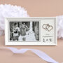 Personalised Wooden Engagement Frame With Hearts, thumbnail 1 of 3