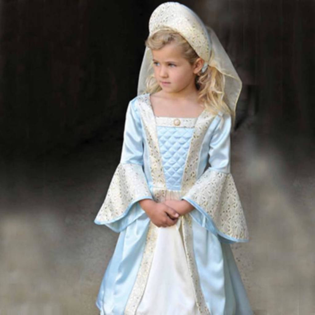 Girl's Blue Tudor Princess Dress, 1 of 5