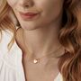 Diamond Initial Necklace With Heart Shaped Freshwater Pearl, thumbnail 5 of 9