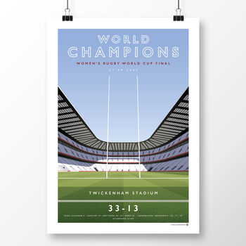 England Women Rugby World Champions 2025 Poster, 2 of 6