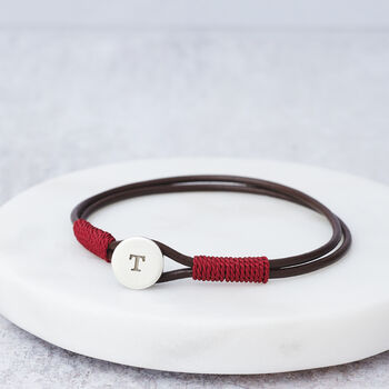 Silver Leather And Silk Personalised Bracelet, 2 of 12