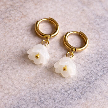 Spring Flower Huggie Hoop Earrings, 3 of 3