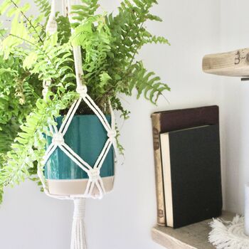 Handcrafted Natural Macramé Plant Hanger, 2 of 8