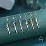 Sterling Silver Little Dagger Sword Drop Hook Earrings, thumbnail 8 of 12