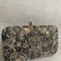 Black Raw Silk Handcrafted Clutch Bag, thumbnail 1 of 9