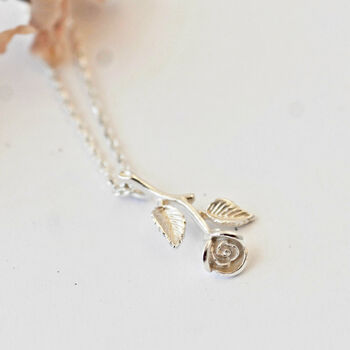 Rose Necklace In Sterling Silver, 4 of 12