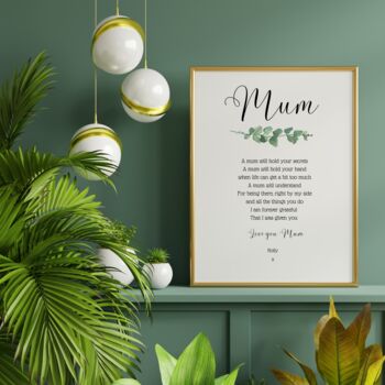 Mum Christmas Gift Mother Personalised Christmas Poem, 2 of 7