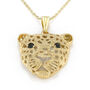 Silver And Sapphire Leopard Pendant, thumbnail 4 of 5
