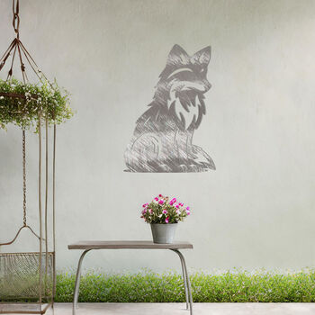 Sitting Fox Metal Wall Art For Garden And Interior Decor Gift, 6 of 10