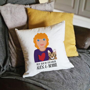Personalised Cat Lady Cushion, 2 of 12