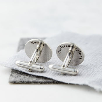 Personalised Coordinate Cufflinks With Secret Message, 3 of 5