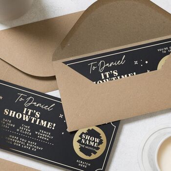Personalised Concert Ticket Gift Voucher Scratch Reveal, 6 of 9