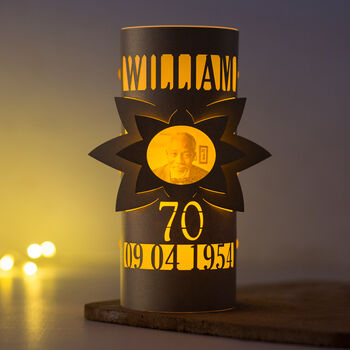 Personalised Birthday Photo Lantern Gift 80th, 5 of 11
