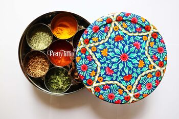 Hand Painted Spice Box 'Masala Dabba', 2 of 4