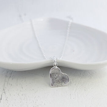Silver Fingerprint Soft Heart Charm, 5 of 6