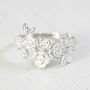 Sterling Silver Floral Cluster Ring, thumbnail 2 of 8