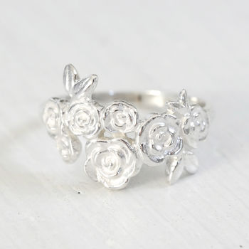 Sterling Silver Floral Cluster Ring, 2 of 8
