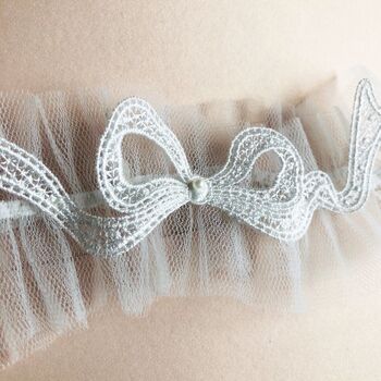 Bow Tulle Wedding Garter, 3 of 8