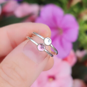 Simply Birthstone Sterling Silver Stacking Rings, 12 of 12