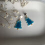 Handcrafted Ceramic Blue Christmas Tree Earrings, thumbnail 4 of 7