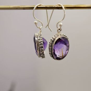 Purple Amethyst Sterling Silver Earrings, 6 of 7