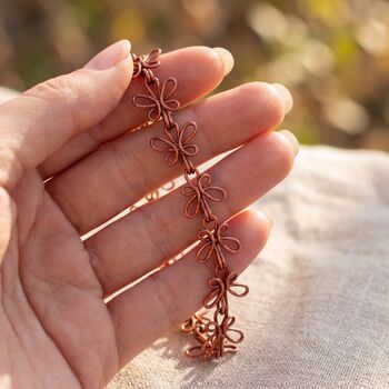 Handmade Copper Butterfly Link Bracelet, 4 of 11