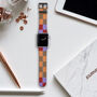 Multi Colour Check Vegan Leather Apple Watch Band, thumbnail 5 of 7
