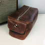 Personalised Brown Leather Wash Bag, thumbnail 2 of 5