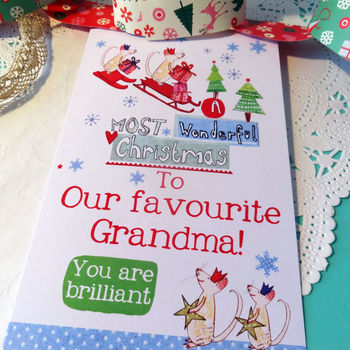 Personalised Merry Christmas Mice, 2 of 3
