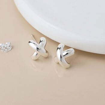 Sterling Silver Kiss Stud Earrings – 5mm, 2 of 5