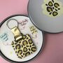 Personalised Leopard Print Wooden Keyring, thumbnail 6 of 6