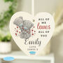 Personalised Me To You Valentine Wooden Heart Decoration, thumbnail 1 of 3