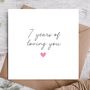 Seven Years Anniversary Card For Girlfriend / Partner, thumbnail 1 of 3