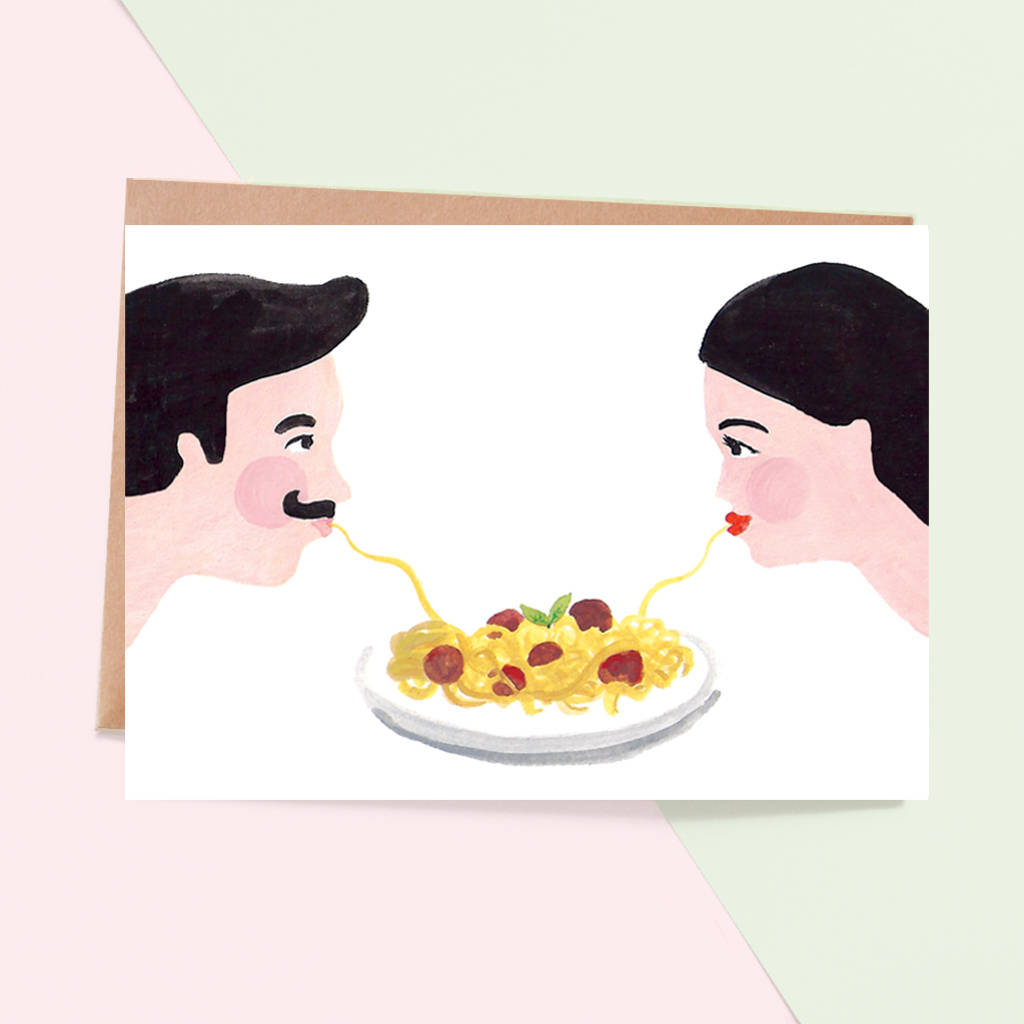 Spaghetti Valentine's Day Card By Jade Fisher