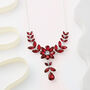 Red Floral And Leaf Necklace, thumbnail 2 of 3
